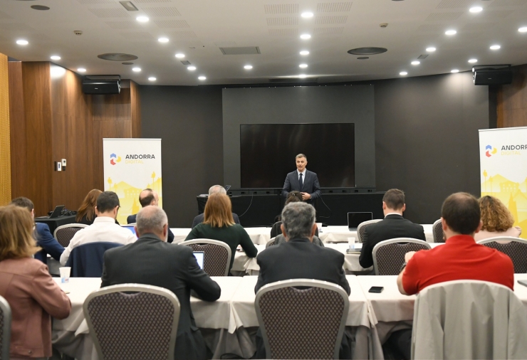 La trobada organitzada entre Andorra Digital i Mastercard que ha tingut lloc aquest divendres.